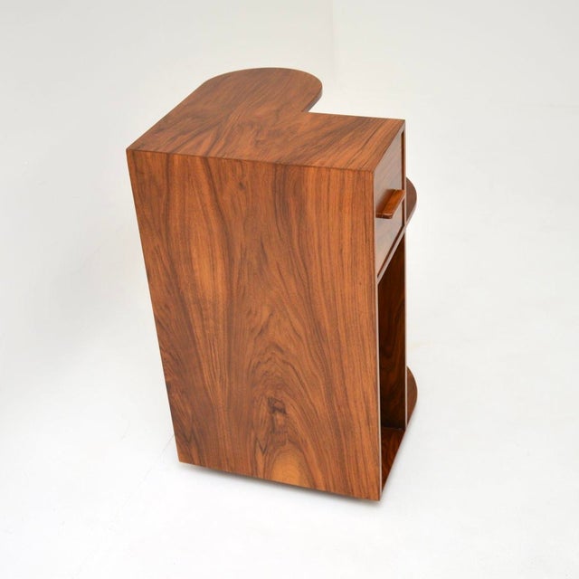 Brown Art Deco Figured Walnut Side Table, 1930s For Sale - Image 8 of 13