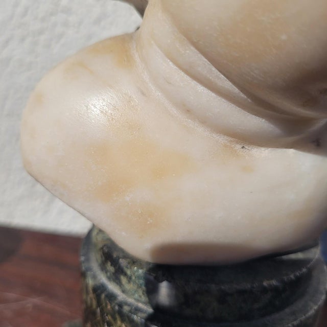17th Century White Marble Putto Head on a Column For Sale - Image 17 of 18