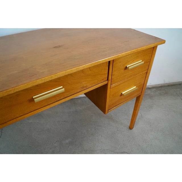 1950’s Mid-Century Modern Walnut 5-Drawer Desk For Sale - Image 12 of 12