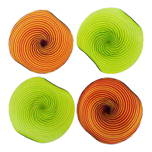 Vintage Murano Filigrana Stripe Dessert Plates - Set of 4