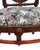 Rare Pair of Antique Medallion Back Parlor Armchairs – Ornate Carved Wood & Floral Tapestry For Sale - Image 10 of 12