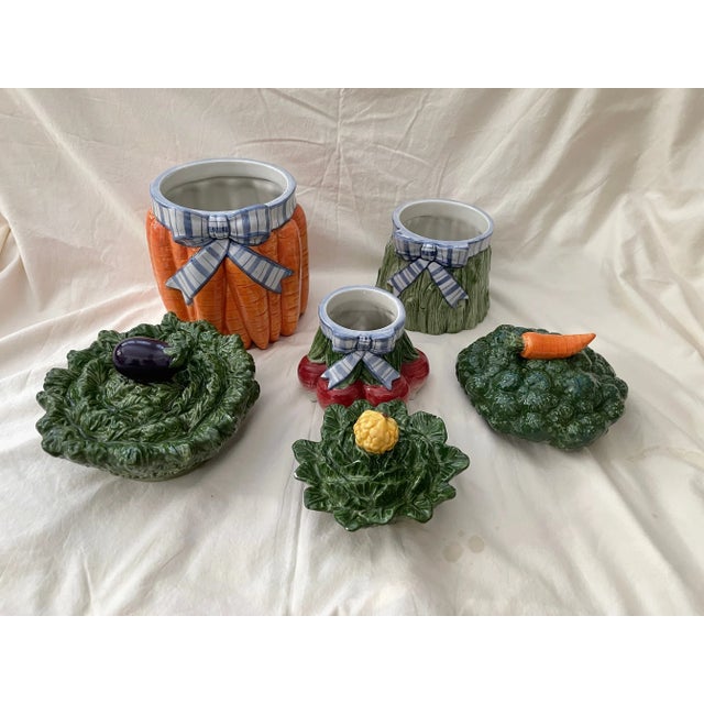 Figurative Fitz & Floyd Vegetable Garden Bouquet Canister Set For Sale - Image 3 of 9