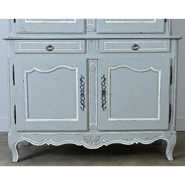 19th Century French 19th Century Louis XV Painted Buffet a Deux Corps For Sale - Image 5 of 12