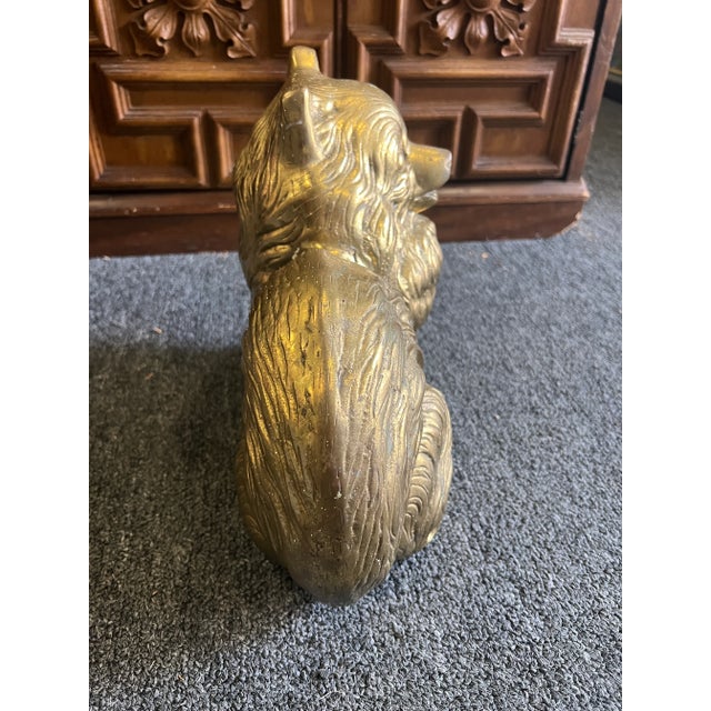 1960’s Brass Pomeranian Dog Statue For Sale - Image 4 of 10