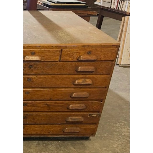 Wonderful Art Deco Vintage Hamilton Manufacturing Co. oak flat file cabinet. Used by architects for blueprint storage....