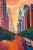 Angela Wakefield Painting of the Chrysler Building 42nd Street New York City Using Golden Yellow & Orange For Sale - Image 4 of 12