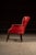 Mid 20th Century Vintage Leather Channel-Back Armchair With Nailhead Trim in Red For Sale - Image 5 of 9