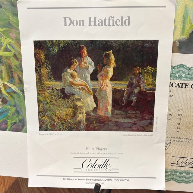 Flute Players- Original Serigraph by Artist Don Hatfield 1990 For Sale In New York - Image 6 of 12
