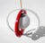 - Space Age Italian pendant lamp from the 1960s - White and red rings in painted wood - Globe in opal glass European Plug...