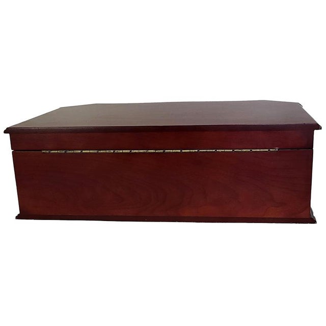 Cherry Wood Silverware Flatware Chest 2 Layers Felt Lined High Quality For Sale In Las Vegas - Image 6 of 6
