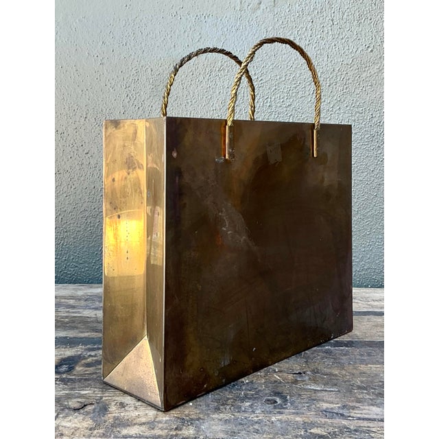 Vintage Brass Shopping Bag For Sale - Image 12 of 12