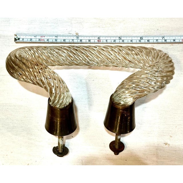 Gold Clear Glass Door Handles by Carlo Scarpa for Venini, 1940s, Set of 3 For Sale - Image 8 of 11