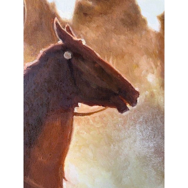 Vintage Kenneth Rustic Western Cowboy Oil on Canvas Painting – Framed For Sale - Image 9 of 15