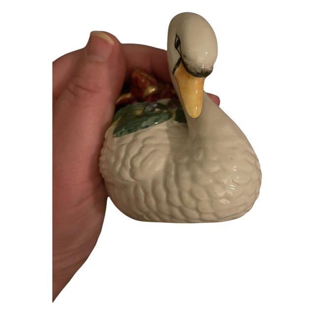 Shabby Chic Vintage Y2k Fitz and Floyd Holiday Swan Christmas Salt and Pepper Shakers For Sale - Image 3 of 12