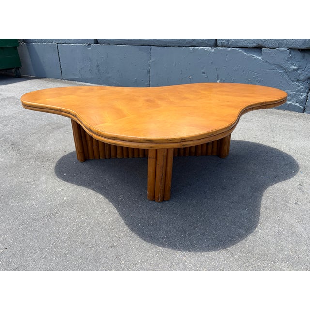1950s Large Rattan Biomorphic Coffee Table, Usa 1950 For Sale - Image 5 of 17