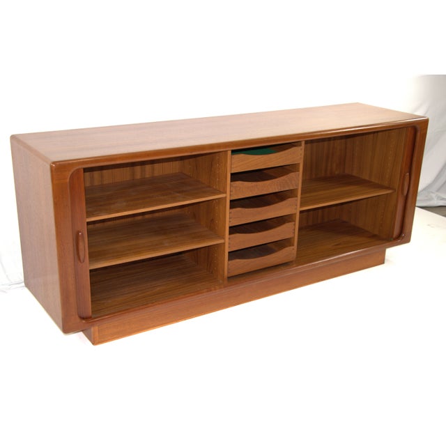 1960s Dyrlund Danish Mid Century Teak Tambour Door Credenza For Sale - Image 10 of 11