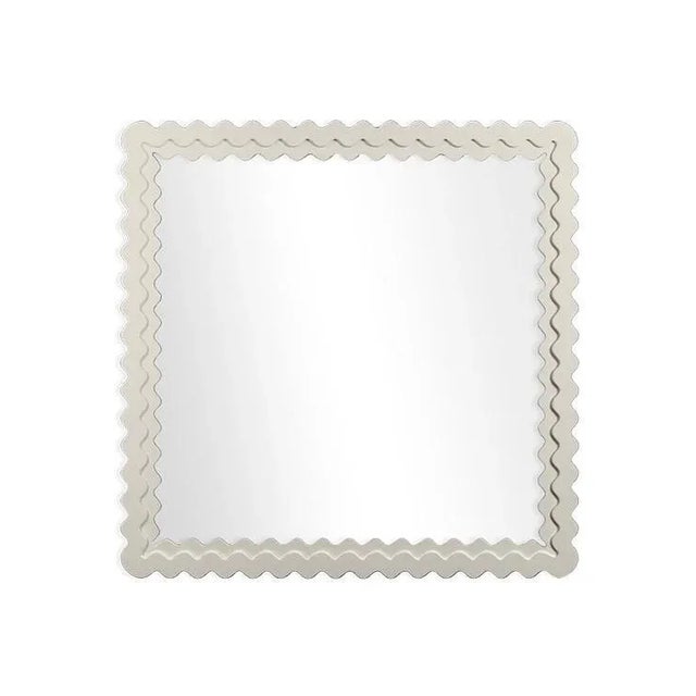 Contemporary Fleur Home Carnival Chaos Square Mirror in Swiss Coffee, 48x48 For Sale - Image 3 of 3