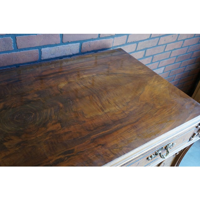 Wood Antique French Style Chest of Drawers With Mirror For Sale - Image 7 of 8