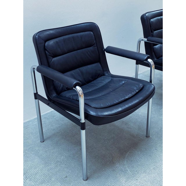 8400 Office Chairs in Leather by Jorgen Kastholm for Kusch & Co., 1980s, Set of 4 For Sale - Image 11 of 18