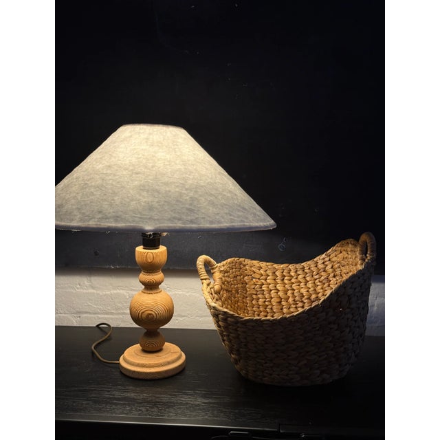 Mid-Century Modern 1960s Swedish Pine Table Lamps For Sale - Image 3 of 3