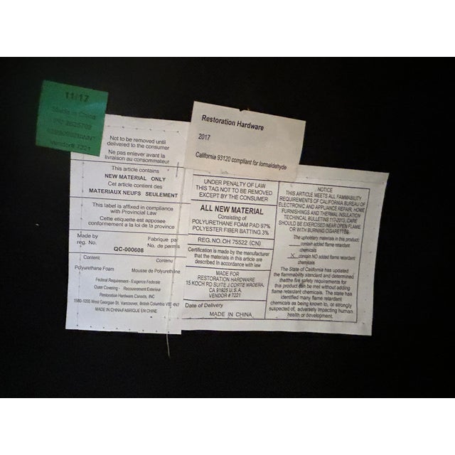 Pair Restoration Hardware Belgian Slipcovered Slope Arm Dining Armchair – Luxury Skirted Host Chair For Sale - Image 11 of 12