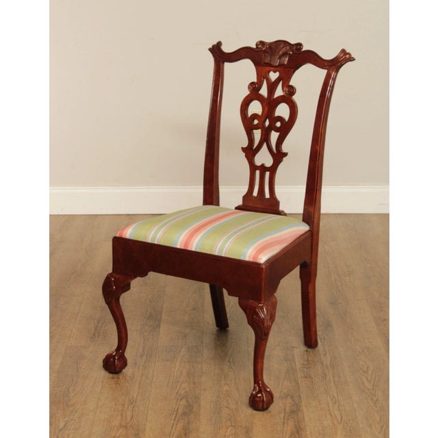 Wood Chippendale Style Carved Mahogany Dining Chairs - Set of 10 For Sale - Image 7 of 13