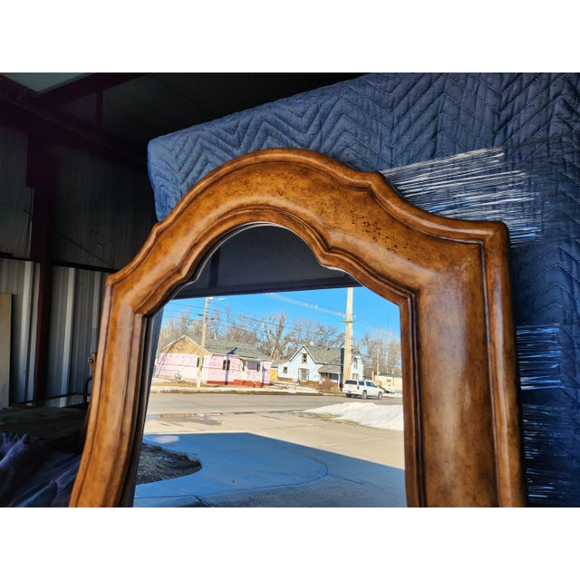 Wood Thomasville Tuscan-Style Large Entry Chest & Matching Mirror For Sale - Image 7 of 11