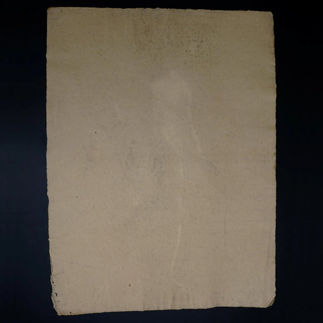 Antique French Academic Male Nude Portrait Study Charcoal Life Drawing For Sale - Image 6 of 6