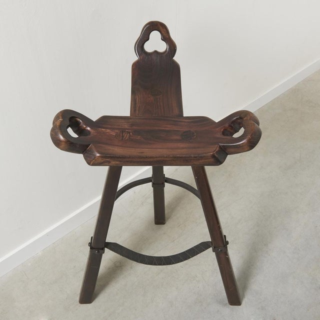 Mid-Century Brutalist Spanish Bar with Marbella Bar Stools, 1960s, Set of 5 For Sale - Image 9 of 18