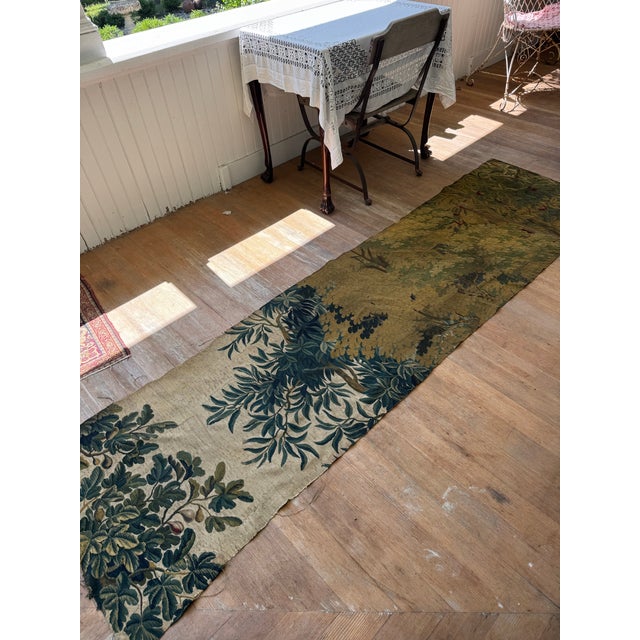 French 17th-Century Flemish Verdure Tapestry Fragment For Sale - Image 3 of 5
