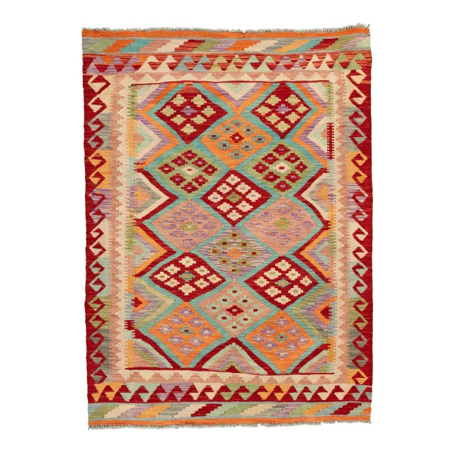 21st Century Modern Kilim Rug 4 '2'' X 5' 8''. For Sale