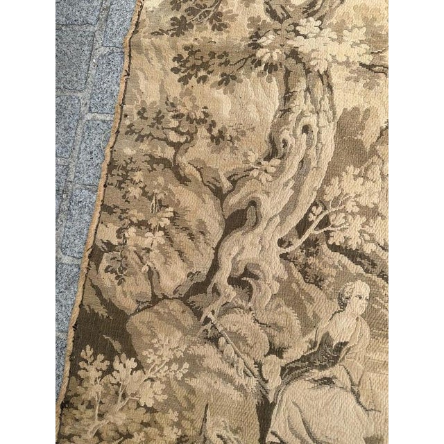 Antique French Jacquard Tapestry with Shepherds in the style of Aubusson, 1920s For Sale - Image 10 of 18