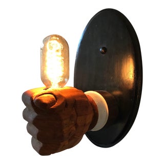 Handcarved Hand Wallsconce Lamp For Sale