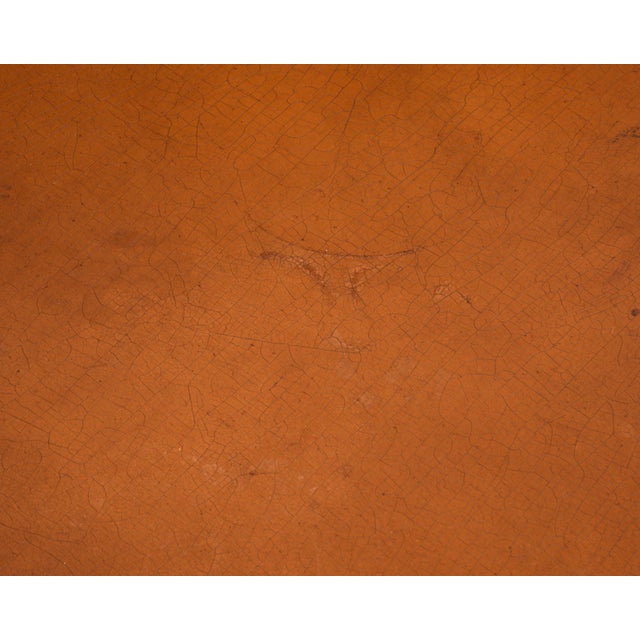 Brown French Louis XV Provincial Style Embossed Leather Top Cabriole Legs Card Games Table For Sale - Image 8 of 15