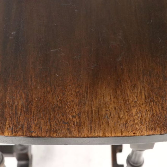 1940s William & Mary Style Turned Walnut Gate-Leg Drop-Leaf Accent Table For Sale - Image 9 of 11