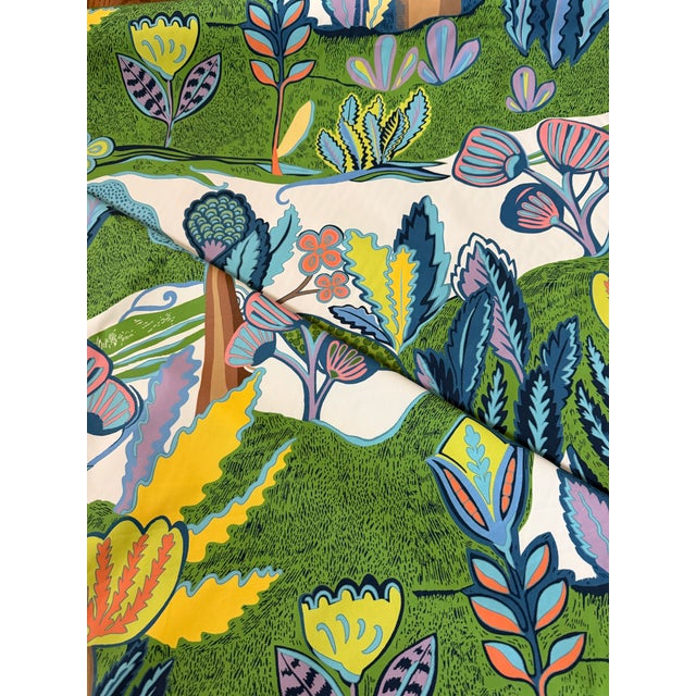 2020s Thibaut F945009 Albero Green and Blue Cotton Chintz Fabric 5 Yards For Sale - Image 5 of 7