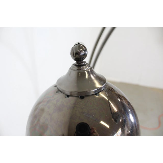 Mid-Century Modern Italian Chrome & Marble Guzzini Style 3-Way Arc Floor Lamp For Sale In Philadelphia - Image 6 of 11