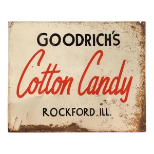 Vintage Goodrich's Cotton Candy Tin Sign