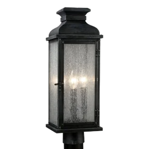 Sean Lavin by Visual Comfort Studio Pediment Post Lantern, Dark Weathered Zinc