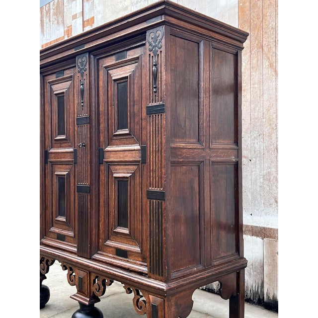 Baroque Dutch Ebony & Oak Cabinet, 1680s For Sale - Image 12 of 18