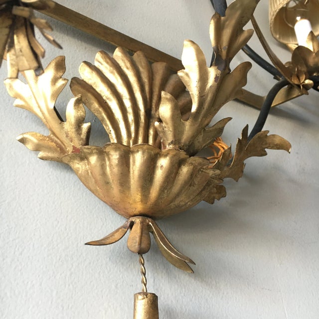 Mid 20th C. Italian Tole Sconce Lights - a Pair For Sale - Image 9 of 10