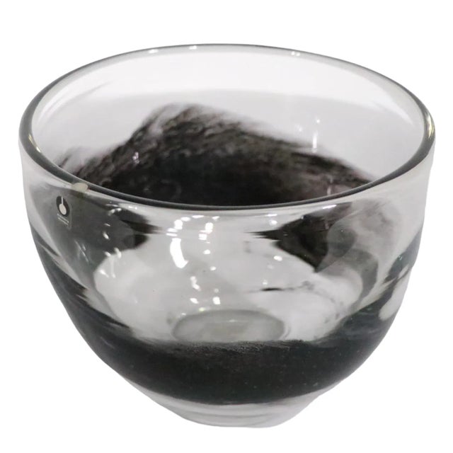 Impressive Mid Century art glass bowl by Eva Englund, for Pukeberg circa 1960/1970's. The bowl is in excellent, original,...