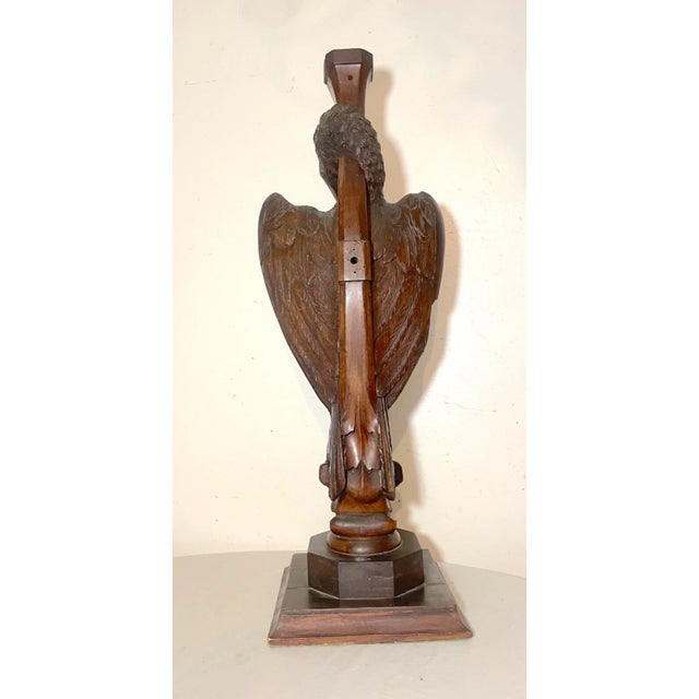Large Antique 1800's Hand Carved Wood Architectural Salvage Bird Swan Sculpture For Sale - Image 9 of 18