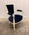 Navy Blue Vintage Classic French “ Petite “ Louis XVI Style Armchairs Featuring Deep Navy Blue Velvet Upholstery - A Pair For Sale - Image 8 of 12