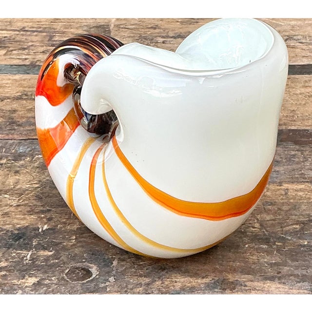 Mid-Century Modern Vintage a Italian Murano Glass Nautilus Shell For Sale - Image 3 of 12