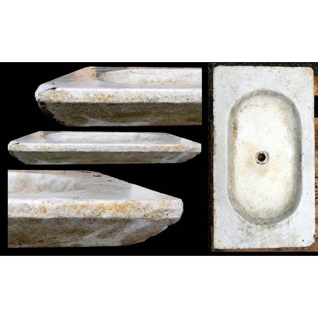20th Century Italian Carrara Marble Sink For Sale - Image 4 of 5