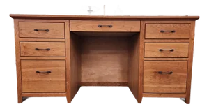 Cherry Shaker Desk With 4 Utility Drawers and 2 Filing Drawers