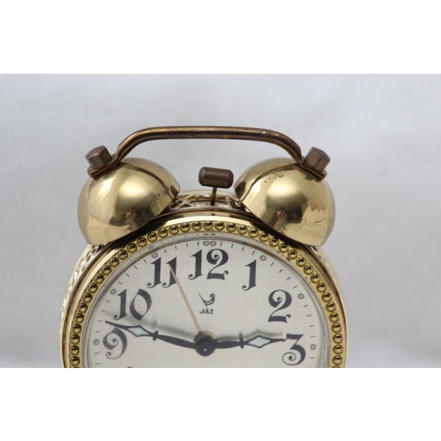 1970s Gold Alarm Desk Clock in Brass, 1970s For Sale - Image 5 of 15