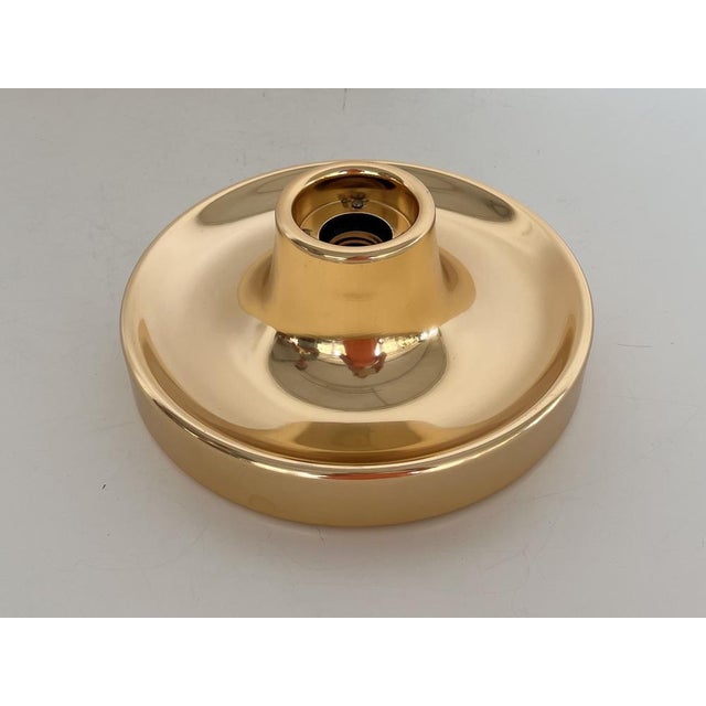 Italian Golden Flush Mount Lights, 1970s, Set of 2 For Sale - Image 12 of 16