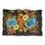 1930s Hand Painted Mexican Folk Art Tray With Polychrome Flowers and Bird For Sale